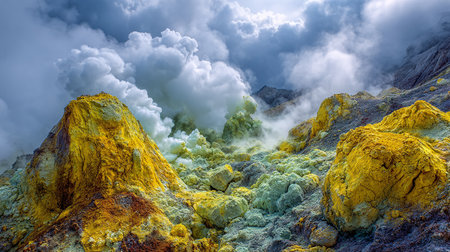 Kawah Ijen Volcano, East Java, Indonesia. It is one of the most active volcanoes in the world.の素材