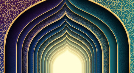 Background with arabic pattern. Vector illustration. Eps 10.の素材