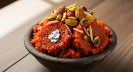 Carrot Halwa or Halwa is a popular Indian sweet dishの素材