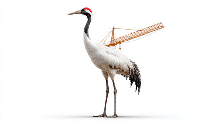 crane with net isolated on a white background. 3d renderingの素材