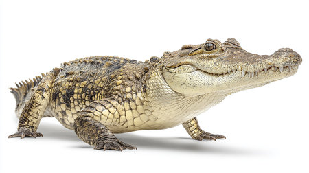 Crocodile isolated on white background. 3D illustration.の素材