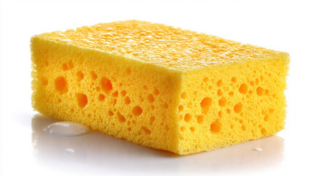 Sponge for washing dishes on a white background. close-upの素材