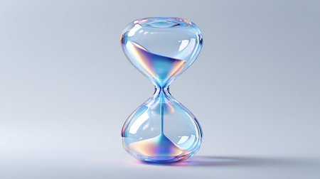 Hourglass on white background. 3D rendering. Time concept.の素材