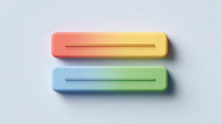3d rendering of colorful loading bar on a white background, isolatedの素材