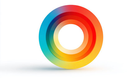 3d colorful circle icon. Vector design elements for your application or corporate identity.の素材