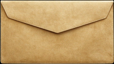 Brown leather envelope for background or texture. Close-up image.の素材