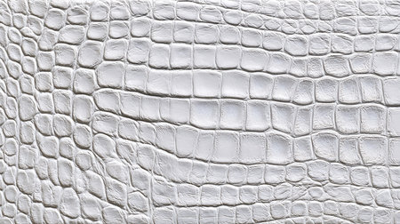 White leather texture background. Close up of crocodile skin pattern.の素材