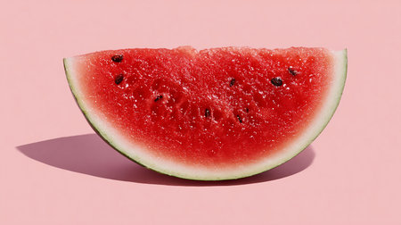 Slice of watermelon on a pink background. 3d renderingの素材