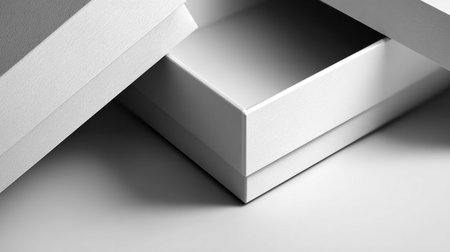 Blank white box mockup, 3d rendering illustration, top viewの素材