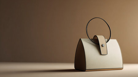 Women's handbag on a beige background. 3d renderingの素材