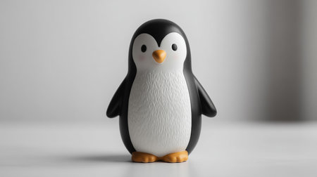 Cute penguin on a white background. 3d rendering.の素材