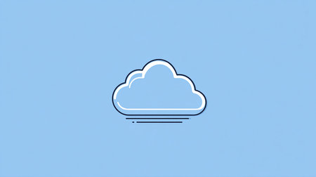 Cloud computing icon with blue background. Vector illustration. Eps 10.の素材