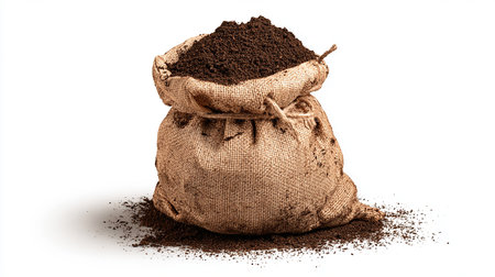 Gift box with golden ribbon and clock on a white background.の素材