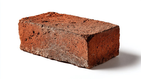 Brick isolated on a white background. Clipping path included.の素材