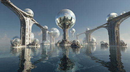 Fantasy alien planet. 3D illustration. 3D CG. High resolution.の素材