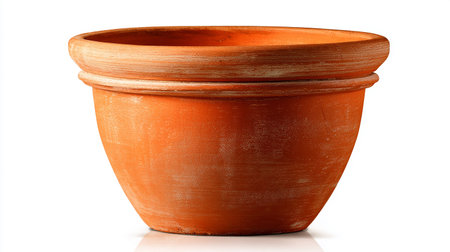 Clay pot isolated on white background. Clipping path included.の素材