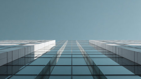 3d render of modern architecture. Skyscraper building abstract background.の素材