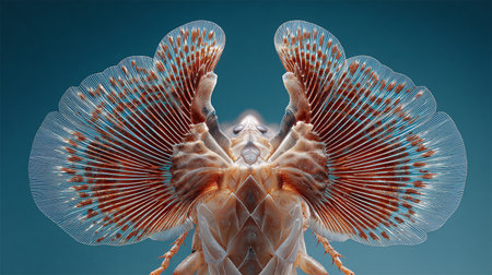 3d rendering of a butterfly with wings in the shape of a heartの素材