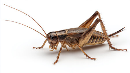 Gryllotalpidae - cricket isolated on white background.の素材