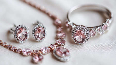 jewelry and luxury concept - close up of diamond earringsの素材