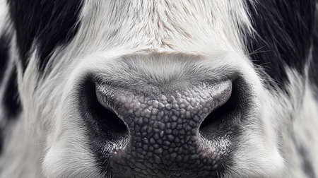 Close-up of the nose of a cow. Macro shot.の素材