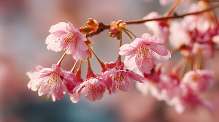 cherry blossom sakura in spring time with soft focus backgroundの素材