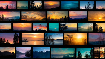 A collage of photos of the beautiful landscape of Lake Tahoeの素材