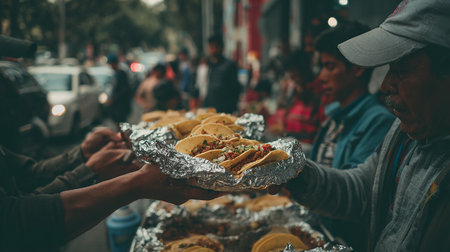 Street food in the city of Kuala Lumpur, Malaysia. Street food concept.の素材