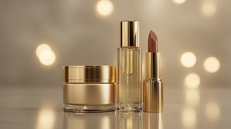 Cosmetic branding, glamour lip gloss and shopping sale conceptの素材