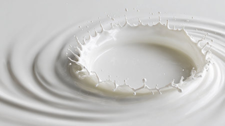 splash of milk on white background, close-up, macroの素材