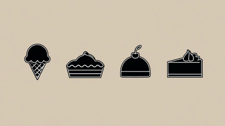 Ice cream vector icons set. Ice cream icon set. Ice cream icon vector. Ice cream icon vectorの素材