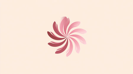 Pink flower on a pastel background. Minimalistic vector illustration.の素材
