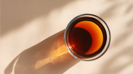 Fruit cocktail in a glass on a gray background. 3d renderingの素材