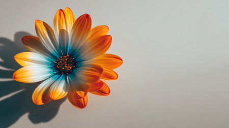 Beautiful orange flower on a white background, close-up.の素材