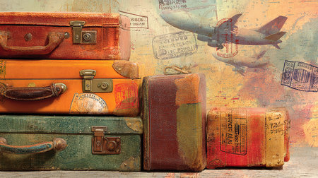 Digital composite of double exposure of female face with red v letter in forestの素材