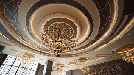 Luxury chandelier in the interior of a luxury hotelの素材