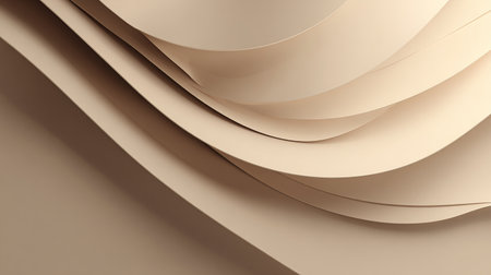 Abstract background of curved sheets of paper. 3d render illustration.の素材