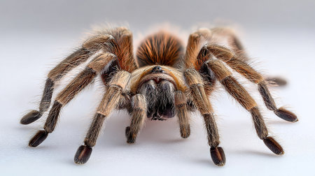 Mexican Fireleg Tarantula (Brachypelma boehmei) on white backgroundの素材