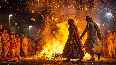 Unidentified Hindu people during the Holi festival in Kolkata.の素材