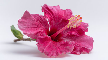 Pink hibiscus flower isolated on white background with clipping pathの素材