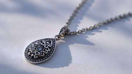 Jewelry pendant on a white background, close-upの素材