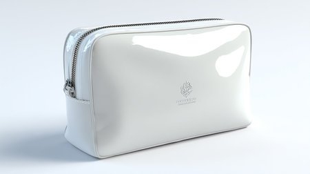 Luxury white leather clutch on a white background. 3d renderingの素材