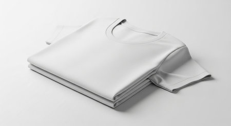 Blank white folded t-shirt mockup, 3d renderingの素材