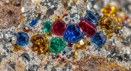 multicolored precious stones as a background, closeup of photoの素材