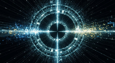 Abstract digital technology background. 3d rendering, 3d illustration.の素材