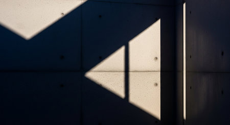Shadow on the wall of a building. Abstract background and texture.の素材