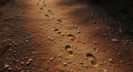 Footprints in the sand. Footprints in the sand. Footprints in the sandの素材