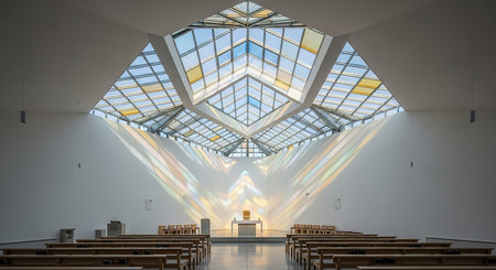 Interior view of a church in Rotterdam, Netherlands.の素材