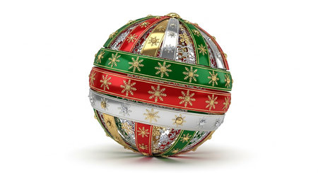 Christmas ball isolated on a white background. 3d render image.の素材