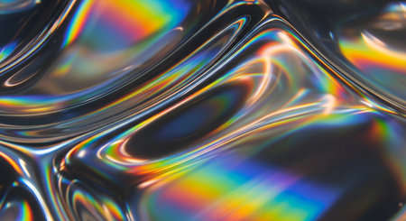 abstract rainbow background with some smooth lines in it and some reflectionsの素材